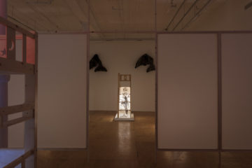 Installation view: Amy Lien and Enzo Camacho, ????? / Mother Holding Taobao Child, 2018, 47 Canal, New York,