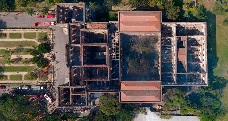 View of the National Museum, in Rio de Janeiro, Brazil, on September, 3, that was destroyed by a fire last night. Specializing in natural history and the country's oldest science center, the National Museum completed 200 years in June amid a situation of neglect. When the fire began, the visit to the museum had already been closed and four guards were in the building. The cause of the fire is still unknown. Photo: FABIO MOTTA/ESTADAO CONTEUDO (Agencia Estado via AP Images)