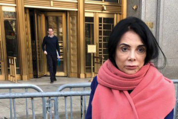 Prominent New York City art dealer Mary Boone leaves court in New York, Thursday, Feb. 14, 2019, after being sentenced to 2 1/2 years in prison after admitting she evaded paying over $3 million in federal taxes. (AP Photo/Larry Neumeister)