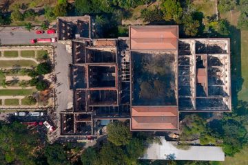 View of the National Museum, in Rio de Janeiro, Brazil, on September, 3, that was destroyed by a fire last night. Specializing in natural history and the country's oldest science center, the National Museum completed 200 years in June amid a situation of neglect. When the fire began, the visit to the museum had already been closed and four guards were in the building. The cause of the fire is still unknown. Photo: FABIO MOTTA/ESTADAO CONTEUDO (Agencia Estado via AP Images)