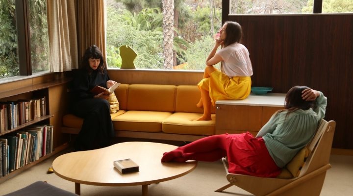 EnterText_homeLA_Erin-Schneider-Emily-Meister-and-Gema-Galiana-at-Entertext-HomeLA-One-House-Twice-photo-by-Andrew-Mandinach--720x404