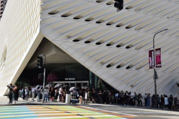 People wait in line on Oct. 27 for the exhibition Yayoi Kusama: Infinity Mirrors, which runs through Jan. 1 at The Broad contemporary museum in Los Angeles. (Kyodo)
==Kyodo
(Photo by Kyodo News Stills via Getty Images)