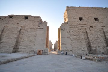 First_pylon_of_the_Amun-Re_temple_entrance_-_Karnak_Temple_(14187552886)