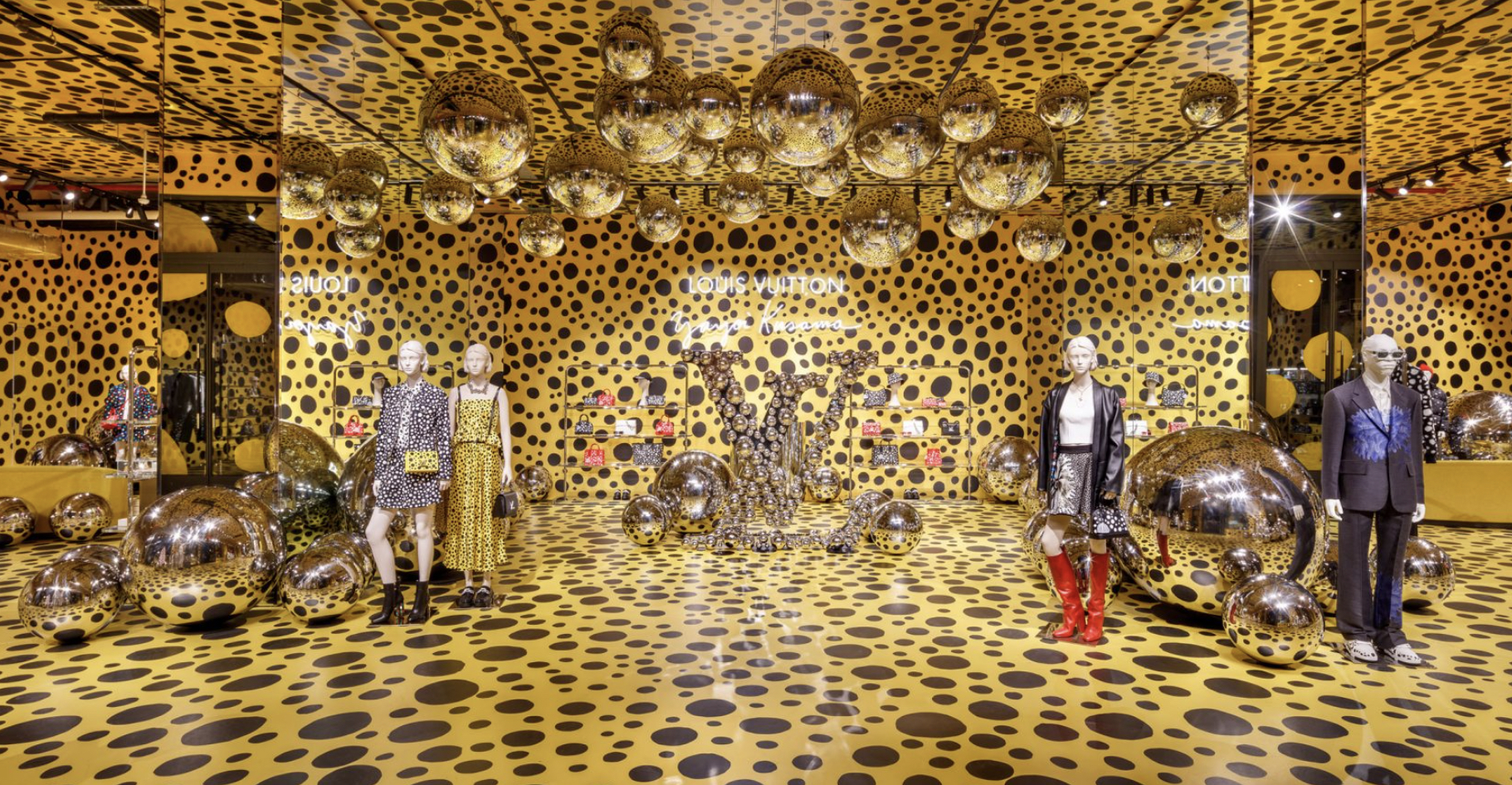 Crazy installation at Louis Vuitton at Avenue des Champs-Élysées